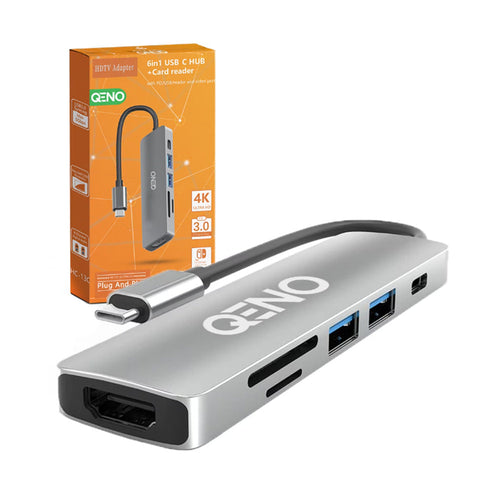 Hub USB 6 in 1 Type C Qeno® Resigilat