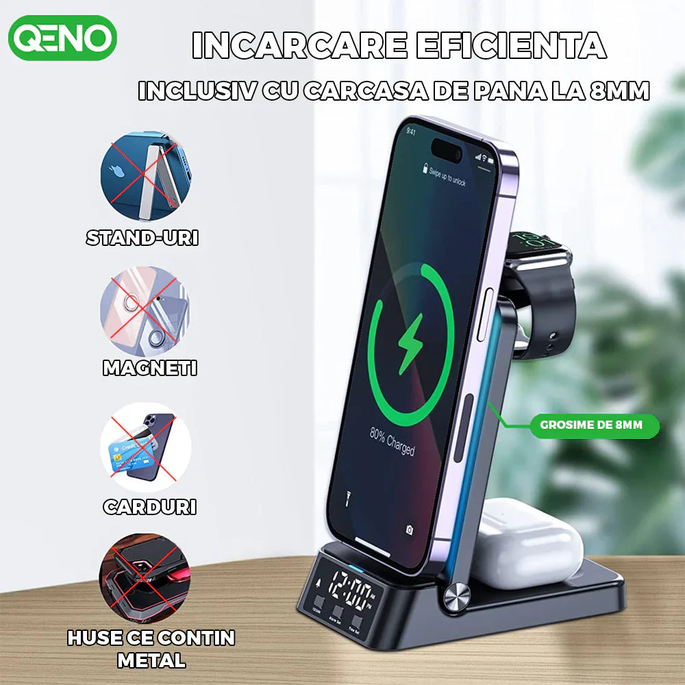 Incarcator Wireless 4in1 Qeno® Resigilat
