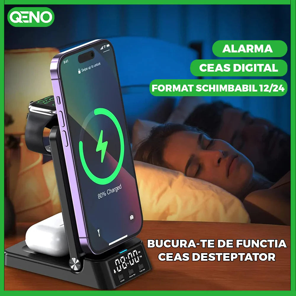 Incarcator Wireless 4in1 Qeno® Resigilat