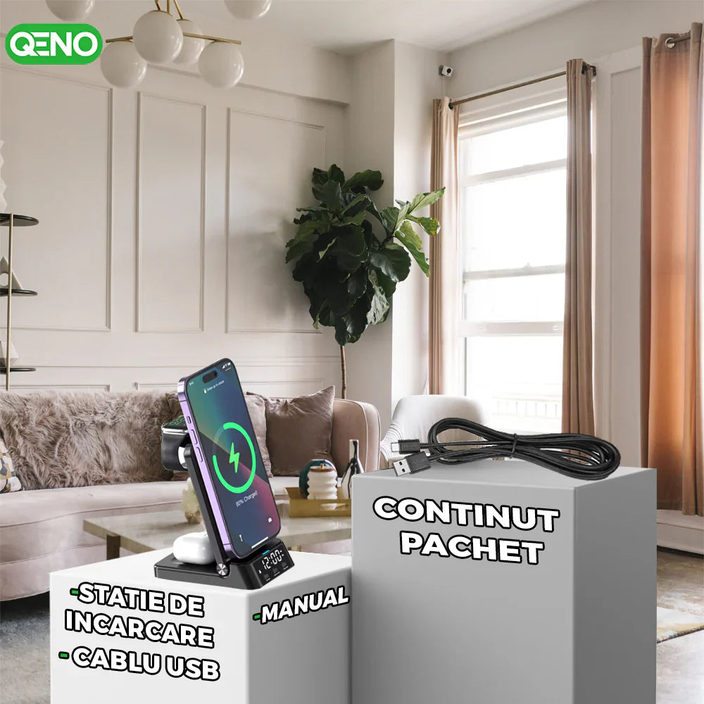 Incarcator Wireless 4in1 Qeno® Resigilat