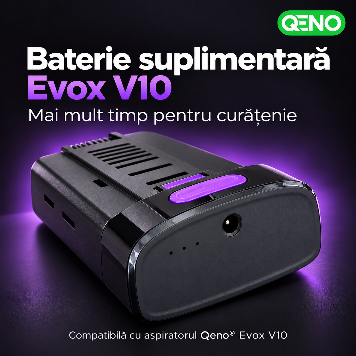Baterie suplimentara pentru aspirator Qeno® Evox V10, Li-ion, 2500 mAh, 25,9 V, detasabila