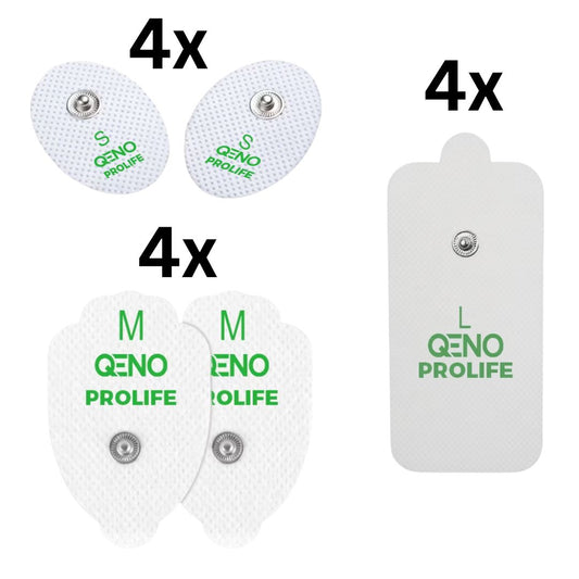 Set 12 electrozi / Paduri cu gel Qeno pentru aparat electrostimulare 3 dimensiuni