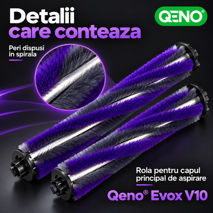 Set 2 Perii Rola Anti-Incalcire pentru Aspirator Vertical Qeno® Evox V10, Perii de Schimb