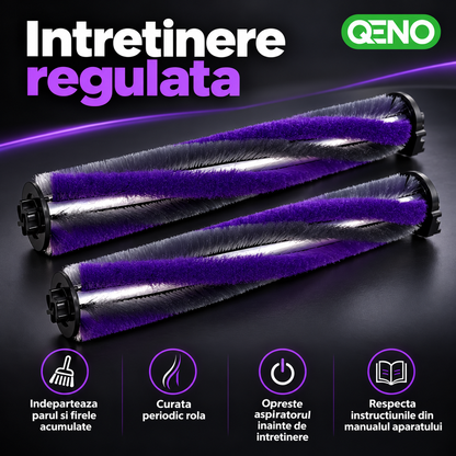 Set 2 Perii Rola Anti-Incalcire pentru Aspirator Vertical Qeno® Evox V10, Perii de Schimb