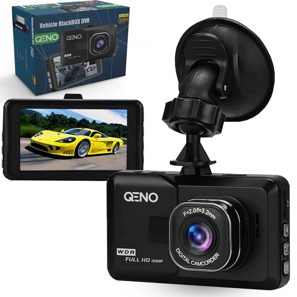 Camera Video De Bord Auto Qeno®, FULL-HD 1080P, Display LCD 3 Inch, Vizibilitate 170°, Senzor G, Detectarea Miscarii