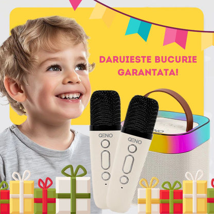 Set Boxa Bluetooth 5.3 Karaoke Cu 2 Microfoane Wireless DoReMi Qeno®