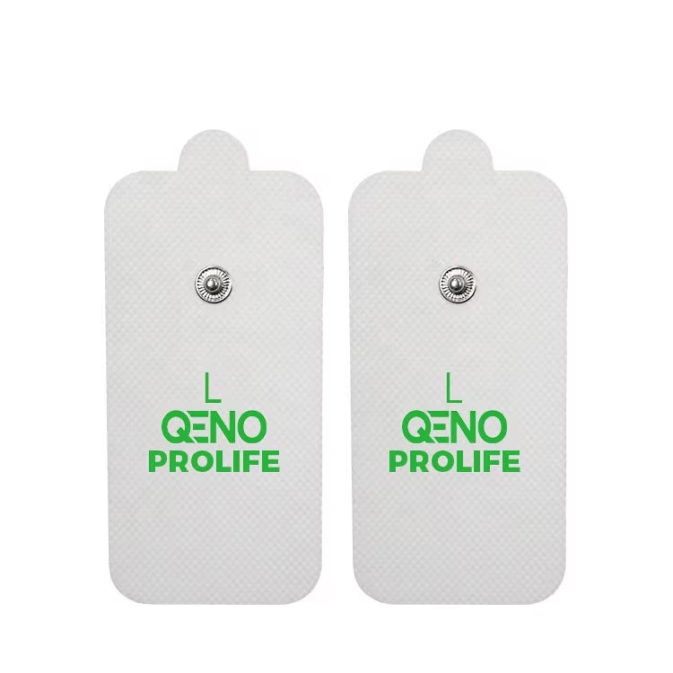 Set 2 Electrozi / Paduri Qeno® Cu Gel, Pentru Aparat Electrostimulare 9 x 4 Alb