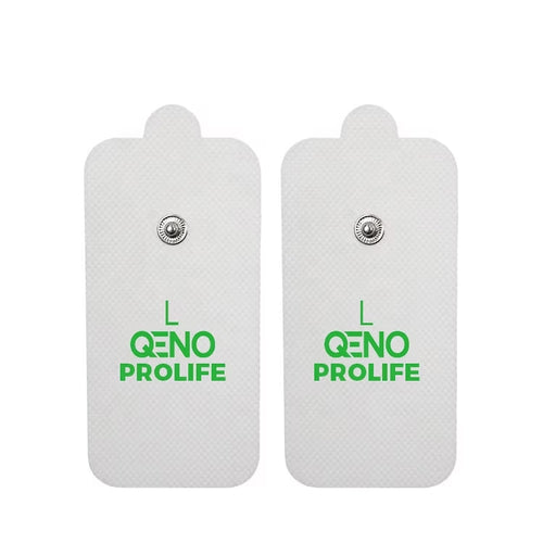 Set 2 Electrozi / Paduri Qeno® Cu Gel, Pentru Aparat Electrostimulare 9 x 4 Alb